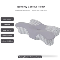 Oreiller ergonomique en mousse à mémoire de forme, contour papillon, soutien du cou et des épaules, fabrication OEM, vente en gros