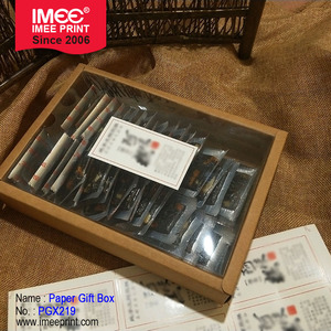 IMEE Các Tông Gấp Kraft Giấy Sô Cô La Cookie Xà Phòng Lưu Trữ Bao Bì Hộp Với Nắp Rõ Ràng PVC Cửa Sổ Nắp - Product Image 4