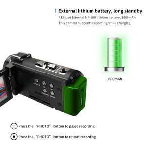 Cámara Digital Profesional AE8 para <span class=keywords><strong>Caza</strong></span> de <span class=keywords><strong>Fantasmas</strong></span> con Resolución 4K, Compatible con Accesorios, Videocámara - Product Image 6