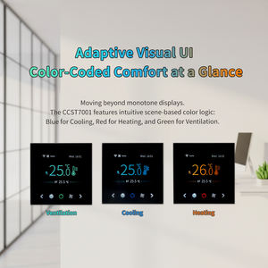 डिजिटल प्रोग्रामेबल फैन कॉइल थर्मोस्टैट वाईफाई मॉडबस रूम थर्मोस्टेट - Product Image 3