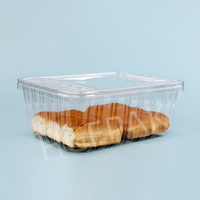 Boîte à burger jetable transparente en PET/RPET de 100 oz avec couvercle séparé, conteneur alimentaire en plastique transparent pour boulangerie, gâteau roulé, pain et gâteaux