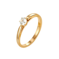 Bague Solitaire Classique en Acier Inoxydable avec Zircon AAA de 4 mm et Bande de 2,5 mm pour Femme, Pierre Ronde, Vente en Gros, Stock Prêt, Petites Commandes