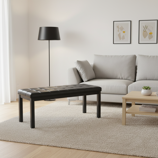Luxury Antique PU Leather Bench Customizable PU Synthetic Leather Furniture with Colorful Features for Bedroom or Dinner