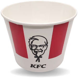 Seau rond de poulet 1750cc récipient en papier thermoscellé et couvercle en plastique pour l'emballage des salades de poulet - Product Image 4