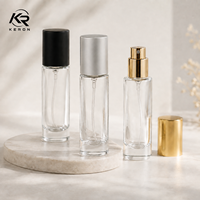 Flacon de parfum cylindrique en verre transparent, vaporisateur de parfum, flacon pulvérisateur, OEM ODM, emballage en gros