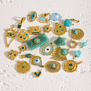 HB878 Dijes <span class=keywords><strong>de</strong></span> Acero Inoxidable Serie Azul, Dijes <span class=keywords><strong>de</strong></span> <span class=keywords><strong>Ojo</strong></span> Turco, Joyería DIY Versátil <span class=keywords><strong>de</strong></span> Lujo Ligero <span class=keywords><strong>para</strong></span> Collares y Pendientes - Product Image 3