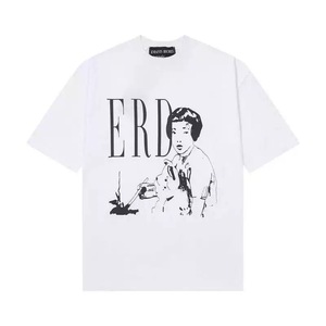 2025 известных брендов, Мужская Роскошная хлопковая футболка высокого качества с принтом логотипа, дизайнерская одежда, модные футболки с тяжелым весом - Product Image 5