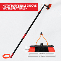 Brosse de lavage à jet d'eau robuste OEM d'usine, manche télescopique de 6 m, poils doux écologiques, brosse de nettoyage de voiture à pulvérisation