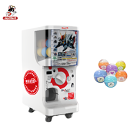 Distributeur de capsules Gashapon en plastique à 3 niveaux avec monnayeur et lecteur QR pour capsules de 50 à 75 mm