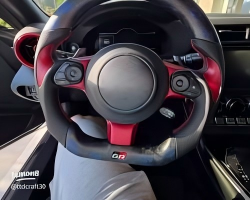 Volant de course personnalisé haut de gamme en Alcantara, LED et fibre de carbone pour Toyota <span class=keywords><strong>GR</strong></span> <span class=keywords><strong>Sport</strong></span> Supra RAV4 Tundra - Product Image 6
