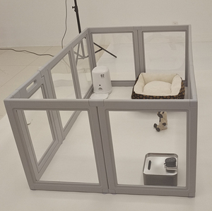 Jelas akrilik anjing <span class=keywords><strong>Playpen</strong></span> rumah cepat rakitan hewan peliharaan pagar pena kuat lantai Suction anak anjing kelinci kandang bermain rumah pena - Product Image 1