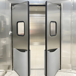 Puerta Batiente de Acero Inoxidable Resistente a Impactos, Doble Acción, Anticolisión, Aislamiento Acústico, Diseño Moderno para Gimnasio - Product Image 1