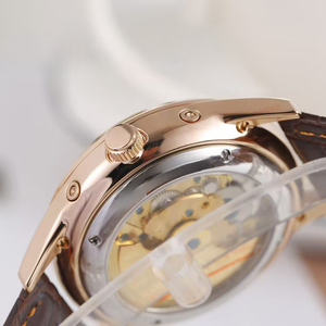Reloj de Hombre de Alta Gama, Bestseller, Esqueleto, Tourbillon, Calendario Perpetuo, Fase Lunar, Cristal de Zafiro, Caja de Oro Rosa, Esfera Azul Profundo - Product Image 4