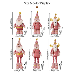 Juguete de peluche de Navidad Pierna larga de pie Papá Noel Muñeco de nieve <span class=keywords><strong>Reno</strong></span> Muñeco elástico para decoraciones navideñas - Product Image 3