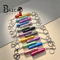 Atomiseur de parfum porte-clés 5/8/10 ml, flacon pulvérisateur portable en aluminium à remplissage par le bas avec pompe intégrée, en stock, flacon en verre