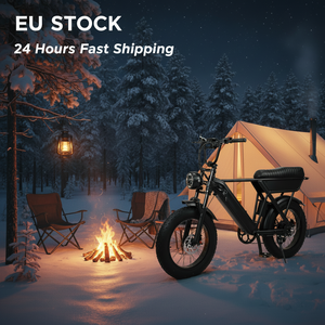 Vélo électrique tout-terrain hybride YANGOR Y20 noir avec suspension avant et gros pneus pour adultes, en stock en Europe, vélo de route électrique pas cher - Product Image 1