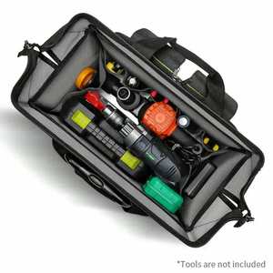 Boîte à outils robuste à grande capacité avec tige de traction, en tissu Oxford, spéciale réparation, étanche, sac à outils pour électricien avec roues - Product Image 3