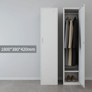 金属鋼ロッカーAlmirahドレス用1ドアジムロッカーワードローブロッカーキャビネット調整可能な棚とハンガー付き - Product Image 3