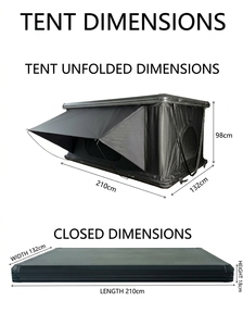 Space-saving Hard Side-Open Rooftop Tent Foldable <b>Car</b> Roof Camping Tent With <b>Awning</b> and Mesh Screen DS-C002-5 Front-Opening Effe - Product Image 4