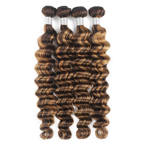 Ingrosso Ciocche di Capelli Umani Vergini Remy 100% Colore Piano 4/27 con <span class=keywords><strong>Set</strong></span> di Chiusura - Product Image 2