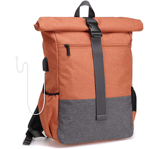 Custom Hot <b>Waterproof</b> Business Mens Computer Usb School Backbags Back Pack Bag <b>Roll</b> <b>Top</b> <b>Backpack</b> - Product Image 1