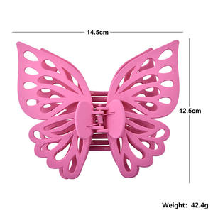 Qianjin工場卸売ダブル中空シャーククリップつや消しマット大型プラスチックバタフライヘアクロー - Product Image 5