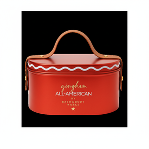 Boîte en métal ovale rouge avec poignée Boîte de rangement vide décorative pour emballage cadeau pour cosmétiques et bonbons - Product Image 1