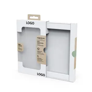 Productos electrónicos personalizables Caja de embalaje de PVC deslizante Ventana respetuosa con el medio ambiente Cartón Forro de esponja Estampado