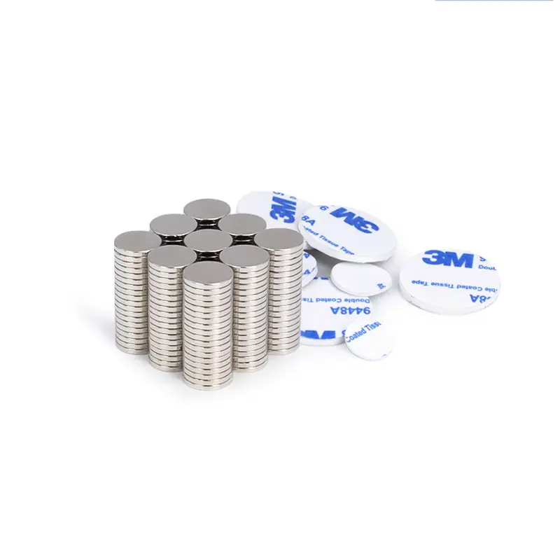 Strong Neodymium Rare Earth Round Magnet with Self-Adhesive Tape Industrial Permanent Magnet