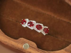 Xinfly - Anillos de Oro Blanco Real de 18K al por Mayor con Diamante Natural de 0.20ct y Rubí de 1.4ct, Joyería de Moda con Piedras Preciosas Au750, Personalizable - Product Image 3