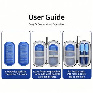Insulin Pen Cooler <b>Bag</b> 2 Ice Packs TSA Approved Waterproof Eco-Friendly Portable EVA Oxford <b>Mini</b> Travel Case with Zipper Closure - Product Image 4