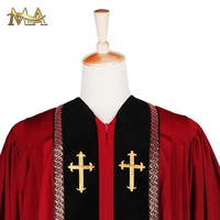 Robe de Chorale Rouge de Haute Qualité pour Femmes et Hommes, Robe de Prêtre, de Pasteur, de Clergé, de Cérémonie de Remise des Diplômes, Plusieurs Couleurs