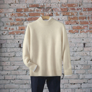 Pull en laine ample à col rond pour homme, grande taille, hiver, manches longues, anti-boulochage, 12GG 500g, Flyingkick Enterprises - Product Image 2