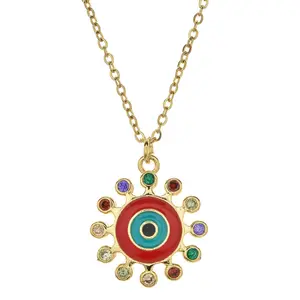 Eye Necklace For Women Men Bohemian Style Crystal Pendant Necklace For Women European