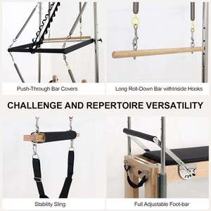 <span class=keywords><strong>Reformer</strong></span> de Pilates en bois d'érable doux avec tour Cadillac pour femmes enceintes, avec revêtement en cuir PU et ressorts en fil métallique - Product Image 2