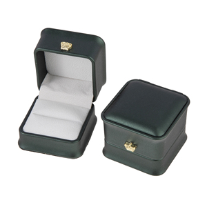 Elegante Scatola per Anello in Pelle PU di Lusso con Ornamento a Corona Dorata, Cofanetto Singolo per Gioielli da Matrimonio e Proposta - Product Image 4
