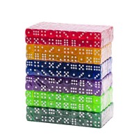 Dés en acrylique transparents colorés de 14 mm et 16 mm, coins arrondis, D6 pour jeux de société et mathématiques