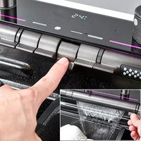 Évier de cuisine multifonctionnel intelligent en acier inoxydable fait main à cascade et à cuve unique