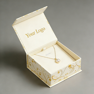 Caja de Joyería de Lujo Personalizada de Alta Gama, Caja de Regalo para Joyería con Logotipo Personalizado, Papel de Arte con Lámina Dorada Premium, Fabricante de Cajas para Collares - Product Image 1