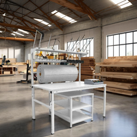 Table d'emballage en acier laminé à froid durable W1500mm avec pieds réglables Bodur Metal RAL7035 pour entrepôt, bancs de travail en bois et emballage