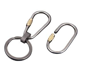 Wollet Anneau de boucle de verrouillage <span class=keywords><strong>antivol</strong></span> Porte-clés de randonnée en plein air Boucle de sac à dos Boucle de <span class=keywords><strong>voiture</strong></span> Logo personnalisé Porte-clés en titane - Product Image 1