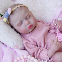 R & B New Premium Reborn Baby Doll Vinilo realista para niños pequeños con simulación de calor corporal Juguete suave para niñas con atuendo cosido a mano