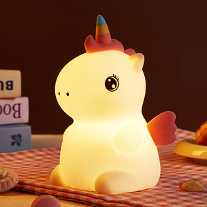 <span class=keywords><strong>Veilleuse</strong></span> <span class=keywords><strong>Licorne</strong></span> Mignonne en Silicone, Lampe de Chevet LED RGB à Changement de Couleur, Rechargeable par USB, Contrôle Tactile, Lumière de Crèche pour Filles, Idée Cadeau - Product Image 6