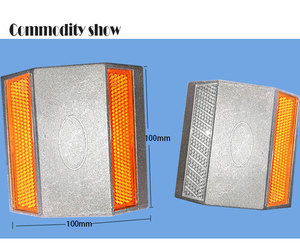 Ojo de Gato 100*100*65mm Seguridad de Tráfico marcador de aluminio reflectante carretera Stud <span class=keywords><strong>Reflector</strong></span> advertencia pavimento - Product Image 2