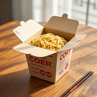 Boîte de nouilles chinoises en papier jetable moins chère de qualité alimentaire avec impression, boîte Doner, boîte Kebab