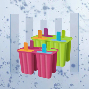 M fait à la main 4 cavités bricolage Tube Popsicle Maker Logo personnalisé impression écologique Silicone crème glacée moule bâton bac à glaçons - Product Image 3