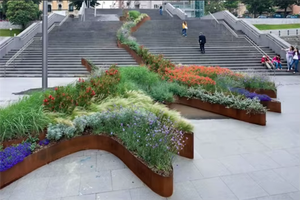 Bordure de jardin surélevée en acier corten flexible de 100 mm, résistante aux intempéries, imperméable, style Art déco, pour l'intérieur et l'extérieur - Product Image 5