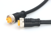 Câble pré-assemblé KRONZ 7/8 pouce avec connecteur mâle 5 broches A-Code, droit, en PVC noir, non blindé