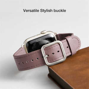 Compatible con <span class=keywords><strong>Apple</strong></span> <span class=keywords><strong>Watch</strong></span> Band Mujeres Hombres Correa de repuesto de cuero genuino para IWatch Series 10 9 8 7 6 5 4 3 2 1 <span class=keywords><strong>SE</strong></span> Ultra - Product Image 5