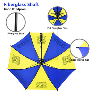 Большой большой размер автоматический открытый индивидуальный цвет водонепроницаемый ветрозащитный спортивный роскошный мужской прямой зонт для гольфа с принтом логотипа - Product Image 5